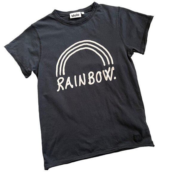 MOLO Rainbow Graphic Tee Raw Hem 152 - Picture 1 of 5